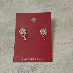 Festive Multicolor candy  Bow Earrings